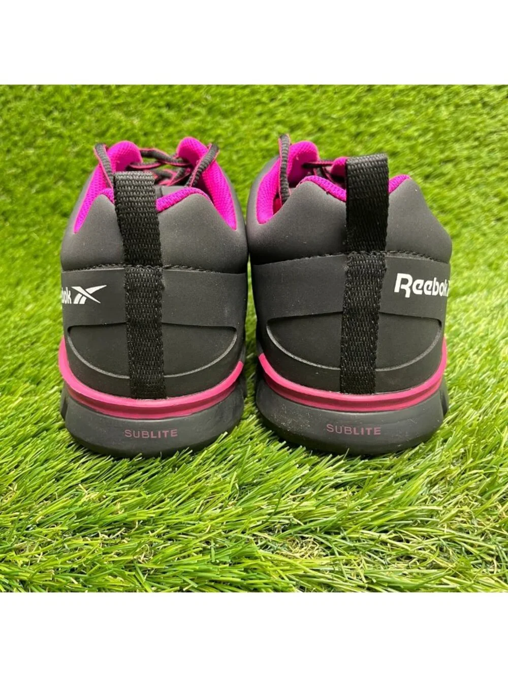 Reebok Sublite Cushion Womens Size 11W Black Pink Composite Toe Safety Work Shoe